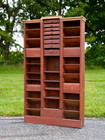 Antique Apothecary Cabinet Schoolhouse Wood Cubby Drawer Slot Whisky Crate Vtg