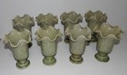  8  Very Rare 1970 s Handmade Signed Thai Celadon Jade Crackle Shrimp Cocktails
