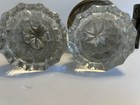 Lot Of 4 Antique 2    Crystal Glass Door Knobs 12 Pt  W  2 Spindles Vintage