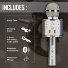 Silver Bluetooth Karaoke Microphone For Kids With Built In Wireless Speaker  Wir
