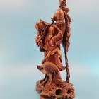 Large Chinese Shou Lao Figurine Statue Vintage Carved Wood Longevity God 16 
