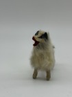 Vtg Borzoi Russian Wolfhound Dog Stick Legs Figurine Paper Mache Face W real Fur