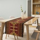 Aztec Table Runner  Vintage Rustic Southwest Primitive Tribe Navajo Abstract    