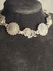 925 Sterling Silver Antique Real Marcasite Floral Bracelet 7  