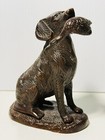 Vtg Cast Bronze Hunting Dog Sculpture W  Duck Labrador Retriever 6   