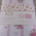 2 Pink  Roses Floral   White Dish Drying Mats 16 x 22   By Morgan New In Pkg