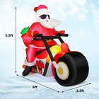 6ft Christmas Inflatable Santa On Motorcycle outdoor Blow Up Yard Decoration    