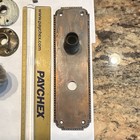 Victorian Corbin Antique Bronze Door Knob Set W  Mortise Lock  Key  Plate
