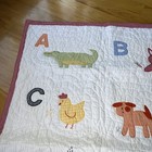 Pottery Barn Kids Baby Crib Quilt Abc s Alphabet Animals Red   Green Gingham