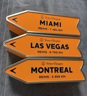 Veuve Clicquot Champagne  Orange Arrow Sign Metal Tin Boxes Only 3 Pc Set  Rare 
