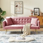 Modern Velvet Futon Sofa Bed convertible Sleeper Sofa Couch