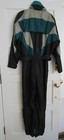 Coulier Vtg Ski Suit One Piece Snowsuit Black W teal  Beige Sz 40 Vguc