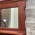 Antique Wooden Entry Hall Mirror With Coat Hat Hooks Shelf Hand Carved 21x22