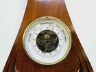 Vintage Wall Barometer With Thermometer - Wood  Art Nouveau Inspired  40 Cm