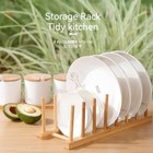 Bamboo Dish Drying Rack  Plate Rack Holder  Kitchen Organizer For Dish cup pl   