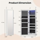 47 2-inch Tall Lockable Wall Or Door Mounted Jewelry Cabinet With Mirror