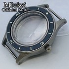 Miuksi 40mm Retro Watch Case Sapphire Glass Luminous Bezel Fit Nh35 Nh36 Nh34