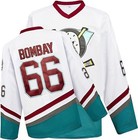 Mighty Ducks Movie Ice Hockey Jersey 66  Bombay Stitched Letters And Numbers    