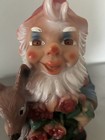 Vintage Liebermann Garden Gnome Deer   Roses 895 61 Hard Plastic Germany 11   