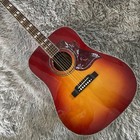 In Stock Rosewood Fretboard Acoustic Electric Guitar Cherry Burst With Pickup