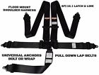 Legends Racing Harness Sfi 16 1 Latch   Link Floor Mounted 5 Point Black