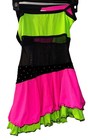 A Wish Come True Dance Gymnastics Costume Rhinestones Black Neon Girl   s 12 14