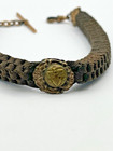 Antique Victorian Mourning Hair Box Weave Watch Fob With Gold Filled Findings