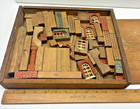 Vintage Wooden Building Blocks Set In Box Antique Toy Architectural Blocks
