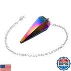 Titanium Aura Quartz Crystal Pendulum For Divination - Certified Dowsing Crys