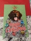Merry Christmas Funny Dog Unleash The Season Of Fun 5 x7  Hallmark Greeting Card