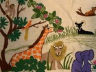 Vintage 60s Animal Kingdom Crewel Picture Framed Kit Zoo Safari Jungle 20x24