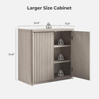 Buffet Cabinet With Storage Sideboard Accent Modern Credenza With Doors   Shelve