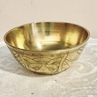 Antique Brass Asian 5  Carved Phoenix Wick Spiritual Ceremonial Bowl