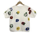 Vintage Adrienne Vittadini Sport Floral Sweater Small Pullover 80   s 90   s Cotton