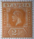 Travelstamps  1921 St  Lucia Stamps Scott  82  Mint  Original Gum  Hinged Mogh