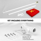 G128 Combo  6 Ft Flagpole White   Ussr Flag 3x5 Ft  Printed 150d Polyester