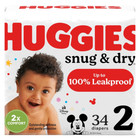 Huggies Snug   Dry Leakproof Baby Diapers  Size 2 - Case Of 136 Diapers