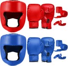 14 Pcs Boxing Set Including 2 Pair Of 16 Oz Boxing Gloves Headgear Helmet