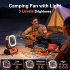 20000mah Camping Fan Rechargeable Portable Fan With Remote Led Lights   4 Speeds