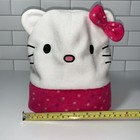 Hello Kitty Youth Fleece Hat With Polka Dots   Bow   100  Polyester   Euc