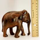 Vtg Hand Carved Hard Wood African Elephant Figurine