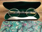 Vintage Oliver Peoples Op-75 G Gold Engraved Round Frames Japan Case Cloth