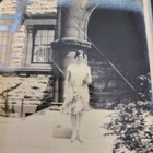Photo Young Woman Glasses Standing On Steps Photograph 1950s Vintage