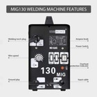 Mig 130 Welder No Gas Flux Core Wire Automatic Feed Welding Machine W  Mask