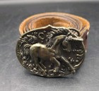 Vintage 1980s Great American Buckle Co  Unicorn Belt