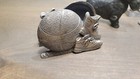 Vintage Pewter Figurine Lot Racoon Schnauzer Dachshund Golf Converse Plus Swan