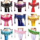 Belly Dance Hip Scarf Sweet Belly Dance Skirt Wrap Performance Bling Sequins    