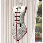 Witcher Gambeson White With Red Trim  Padded Cotton Armor With Skirt