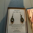 Shivam Genuine Amethyst Tear Drop Sterling Silver Earrings Made In India