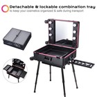 Byootique Rolling Makeup Case Led Light Mirror Adjustable Train Trolley Cosmetic